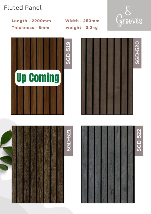 Modern 8-Groove Fluted Wall Panels – Sleek, Lightweight & Stylish (SGD-519 to SGD-522)